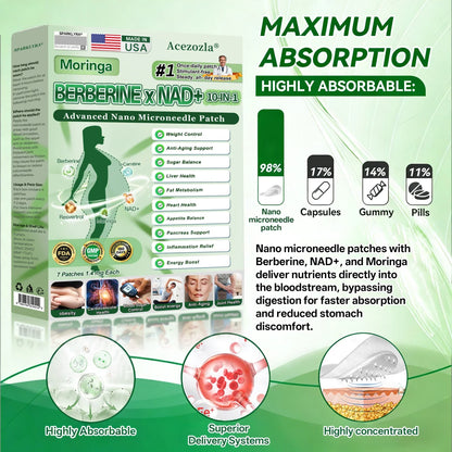 🇺🇸 𝐎𝐟𝐟𝐢𝐜𝐢𝐚𝐥 𝐔𝐒 𝐒𝐭𝐨𝐫𝐞 | 🧑‍⚕️🩺 Acezozla® Moringa · Berberine × NAD+ 𝟏𝟎-𝐢𝐧-𝟏 𝐀𝐝𝐯𝐚𝐧𝐜𝐞𝐝 𝐍𝐚𝐧𝐨 𝐌𝐢𝐜𝐫𝐨𝐧𝐞𝐞𝐝𝐥𝐞 𝐏𝐚𝐭𝐜𝐡 — 𝐎𝐧𝐜𝐞 𝐃𝐚𝐢𝐥𝐲, 𝐕𝐢𝐬𝐢𝐛𝐥𝐞 𝐑𝐞𝐬𝐮𝐥𝐭𝐬 𝐢𝐧 𝟕 𝐃𝐚𝐲𝐬🔥