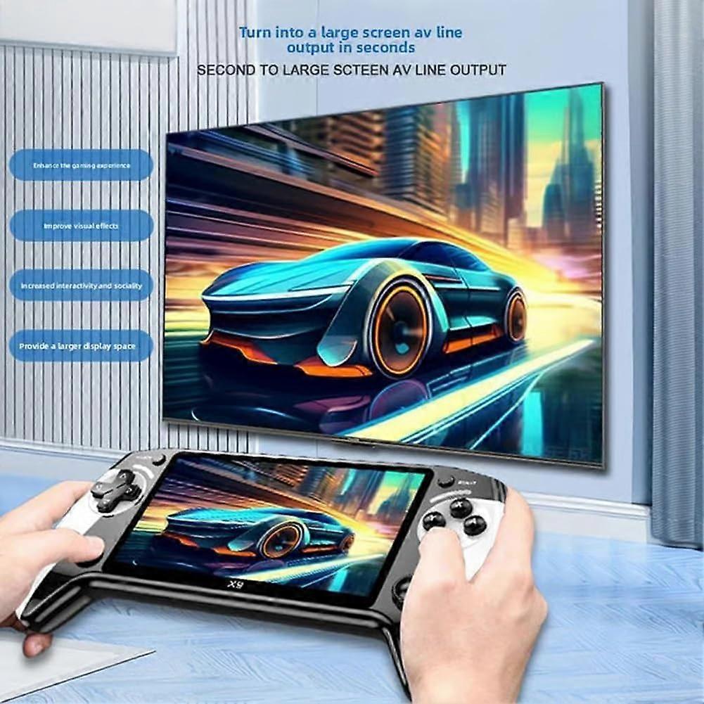 X9 portable game console, 5.5-inch HD screen, multiple languages, retro GBA Arcade video,10 simulators with 20000+ Games