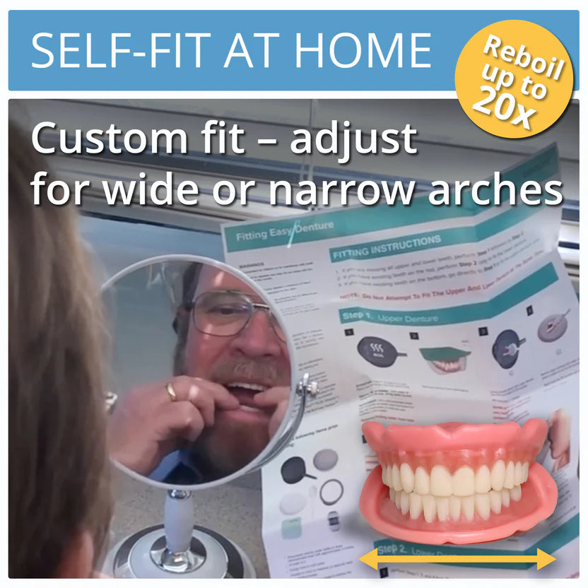 Easy Denture Set, Comfortable Smile Makeover - Made and Shipped from the USA🍀