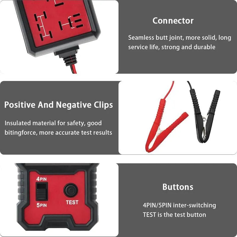Automotive Relay Tester Tool , 12V/24V Car Relay Tester , Code Readers and Scan Tools, Diagnostic, Test and Measurement Tools