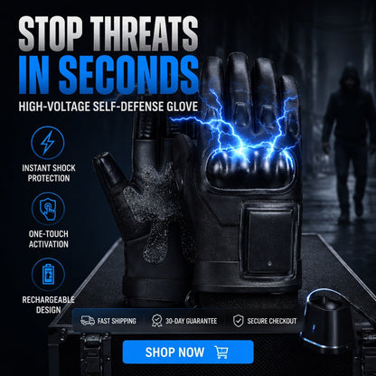 Tactical StunGuard Pro High‑Voltage Self‑Defense Glove One touch. Instant protection.